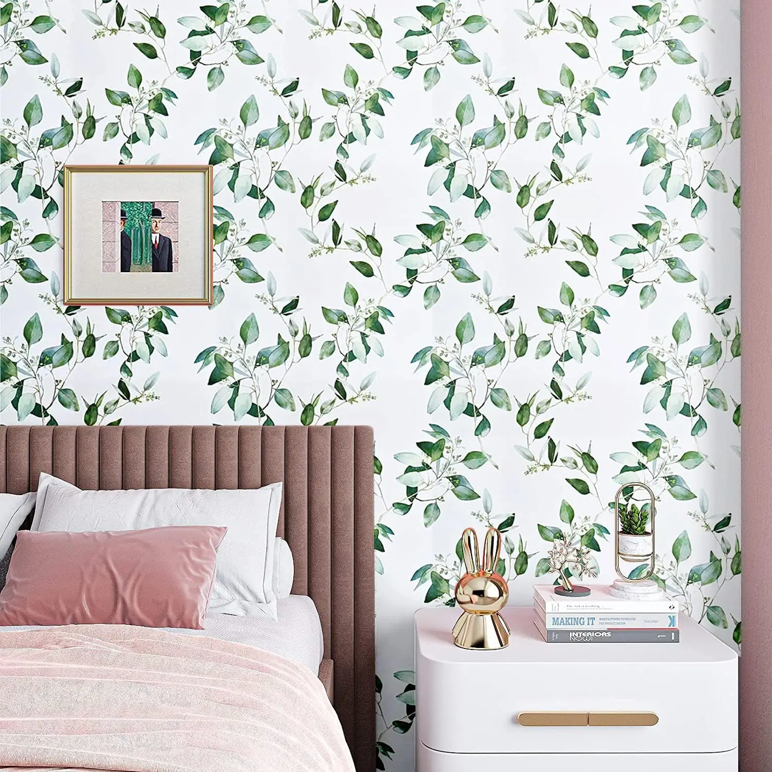 Green Leaf Contact Paper Floral Peel and Stick Wallpaper Removable Self Adhesive Wallpaper For Bedroom Drawers Cabinets Decor 2