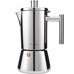 Easyworkz Stainless Steel Stovetop Espresso Maker - Italian Coffee Machine, 4-Cup Capacity, Induction Compatible Moka Pot (500ml)