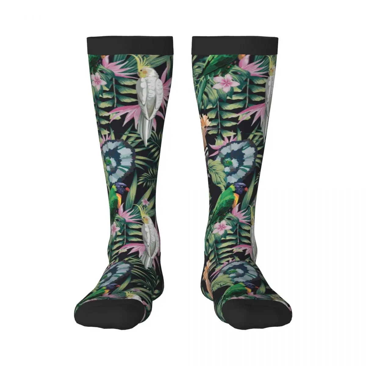 

Tropical Parrot Hoopoe Plants Flowers Socks Harajuku Business Sports Outdoor Long Sox