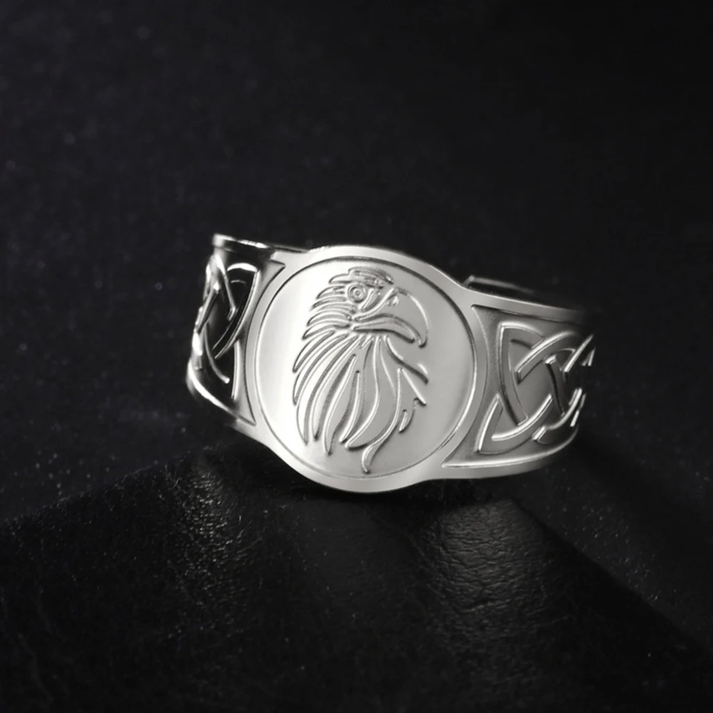 My Shape Viking Raven Rings Men Celtics Knot Norse Jackdaws Crow Eagle Anelli Da Dito In Acciaio Inossidabile Vintage Amuleto Gioielli Regali