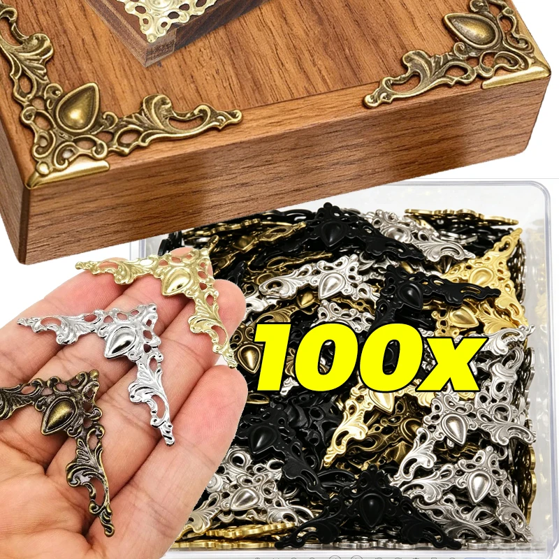 20/100PCS 금속 코너 보호대 빈티지 코너 가드 책 코너 보호대 DIY 쥬얼..