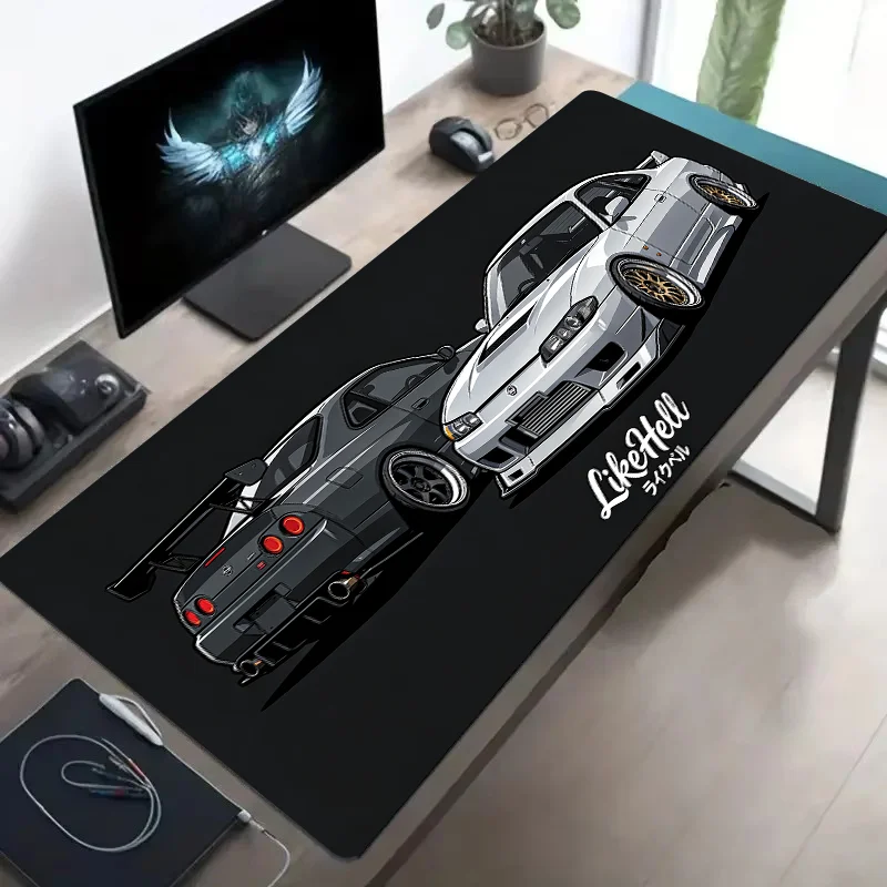 Supersized Sports Car Design Desk Mat – Non-Slip, Washable Mouse Pad