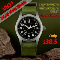 Militado Ml05 montre de terrain Vintage VH31 balayage deuxième mouvement à Quartz cristal saphir haute transparence revêtement AR lumineux 38Mm montres 1
