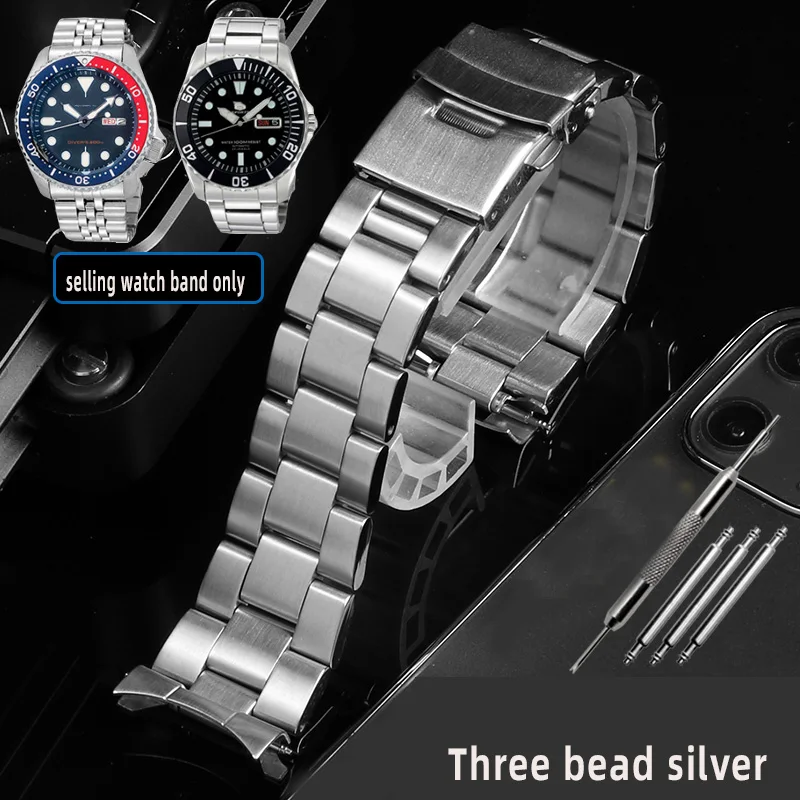 thumbnail image 1 of Correa de reloj de acero inoxidable de 22 mm para hombre, correa de reloj Casio MDV-106 MDV-107 MDV-106D MTP-VD01 con boca en arco, 1 of 5