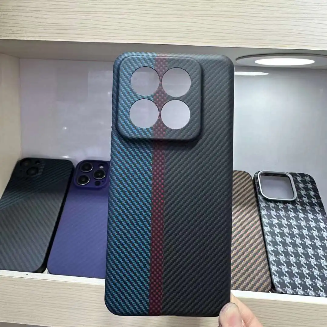 Carbon Fiber Phone Case for Xiaomi 14 Pro, Carbon 600D, Aramid Fiber, Shock Absorbent, Slim Design, Xiaomi 14 5G Shell
