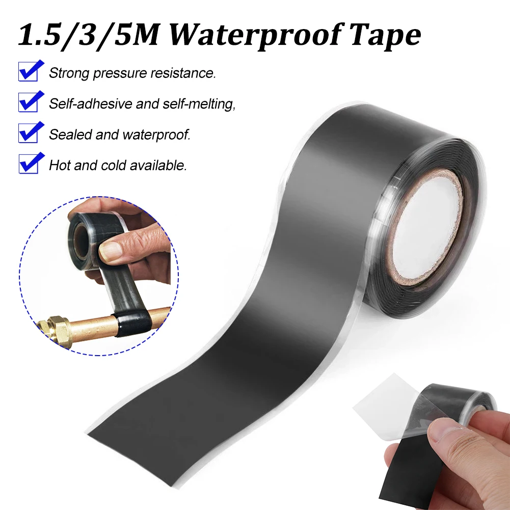 

1Piece Silicone Tape 20mil Waterproof Seal Tape Bonding Rescue Self Fusing Tape High Temperature Resistant Insulating Tape
