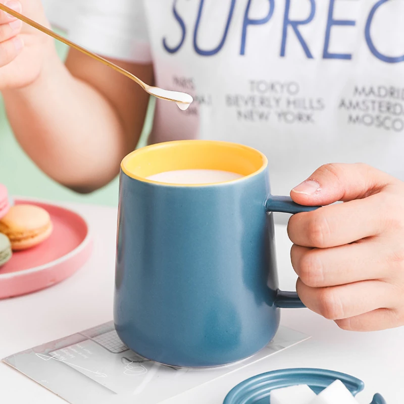 

Aesthetic Girls Mugs Coffee Cups Nordic Home Creativity Milk Mugs Spoon Minimalist High Quality Stranger Things Mug