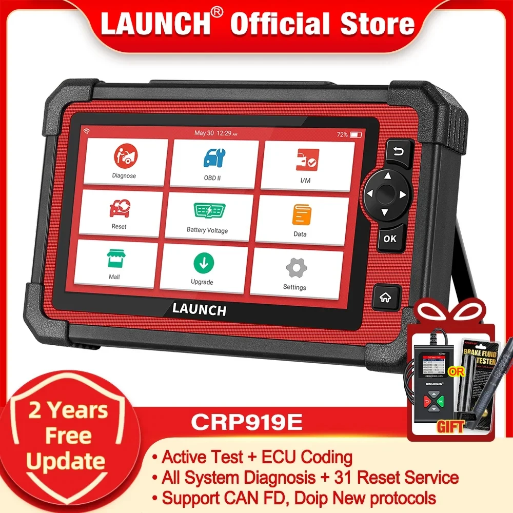  2023 Launch CRP919E BT Valise Diagnostic Auto, Système Complet  obd2 Diagnostic français avec 31+ Fonctions de réinitialisation, Codage  ECU, Can-FD& DOIP, FCA, BI-Directionnel obd2 Diagnostic Voiture