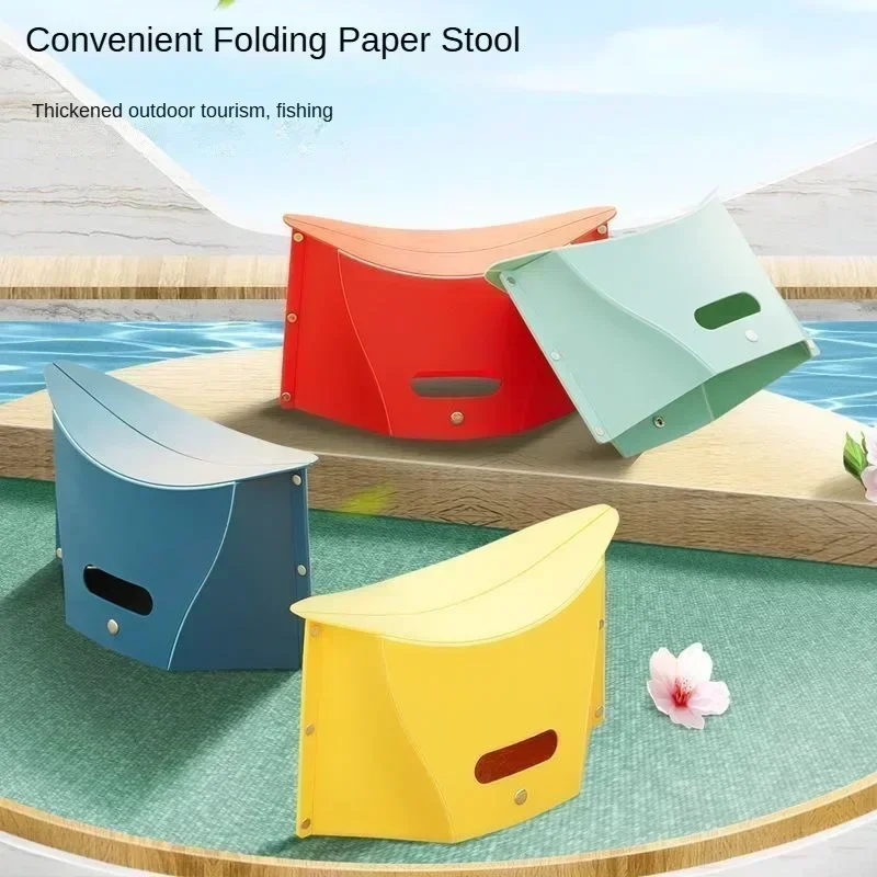 Portable Folding Chair Retractable Stool Paper Stool Storage Bag With Carrying Handle Dual-Use Outdoor Camping Storage Fruit Basket