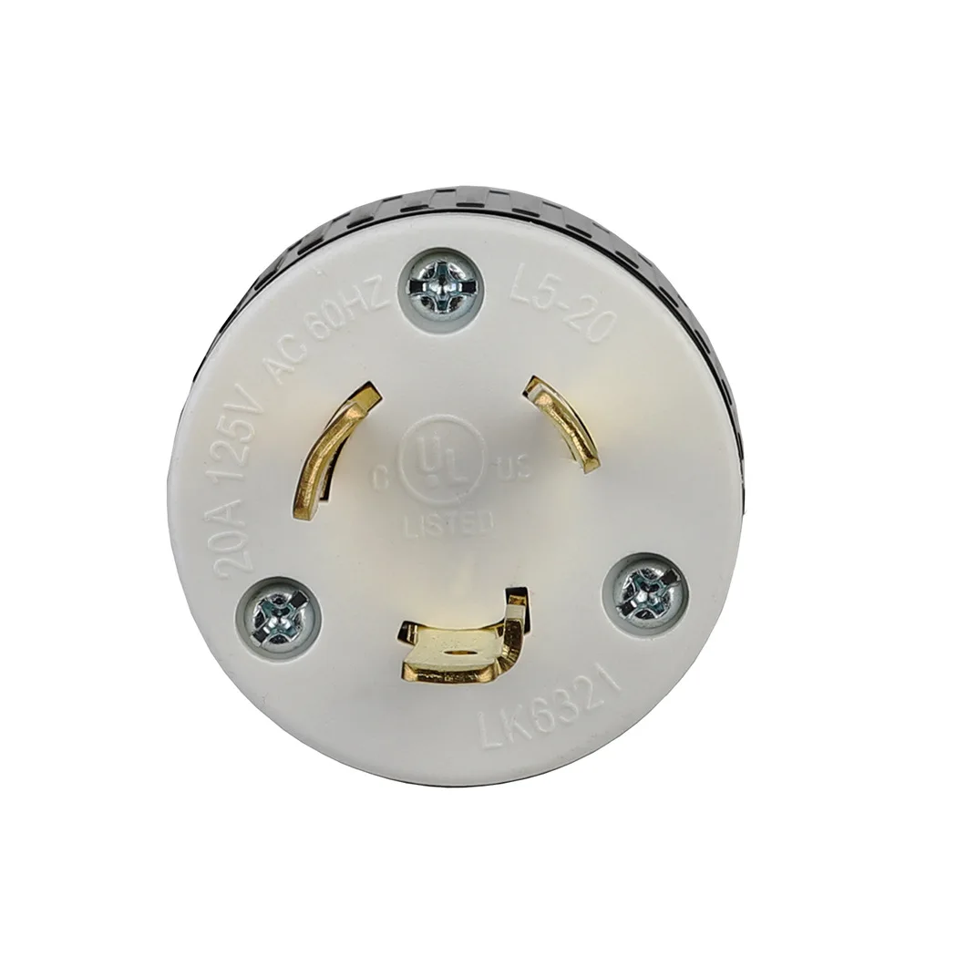 NEMA L5-20P  ÷ Ŀ , ƮƮ   ÷, 20 Amp, 125 Ʈ, 2 , 3 ̾ 