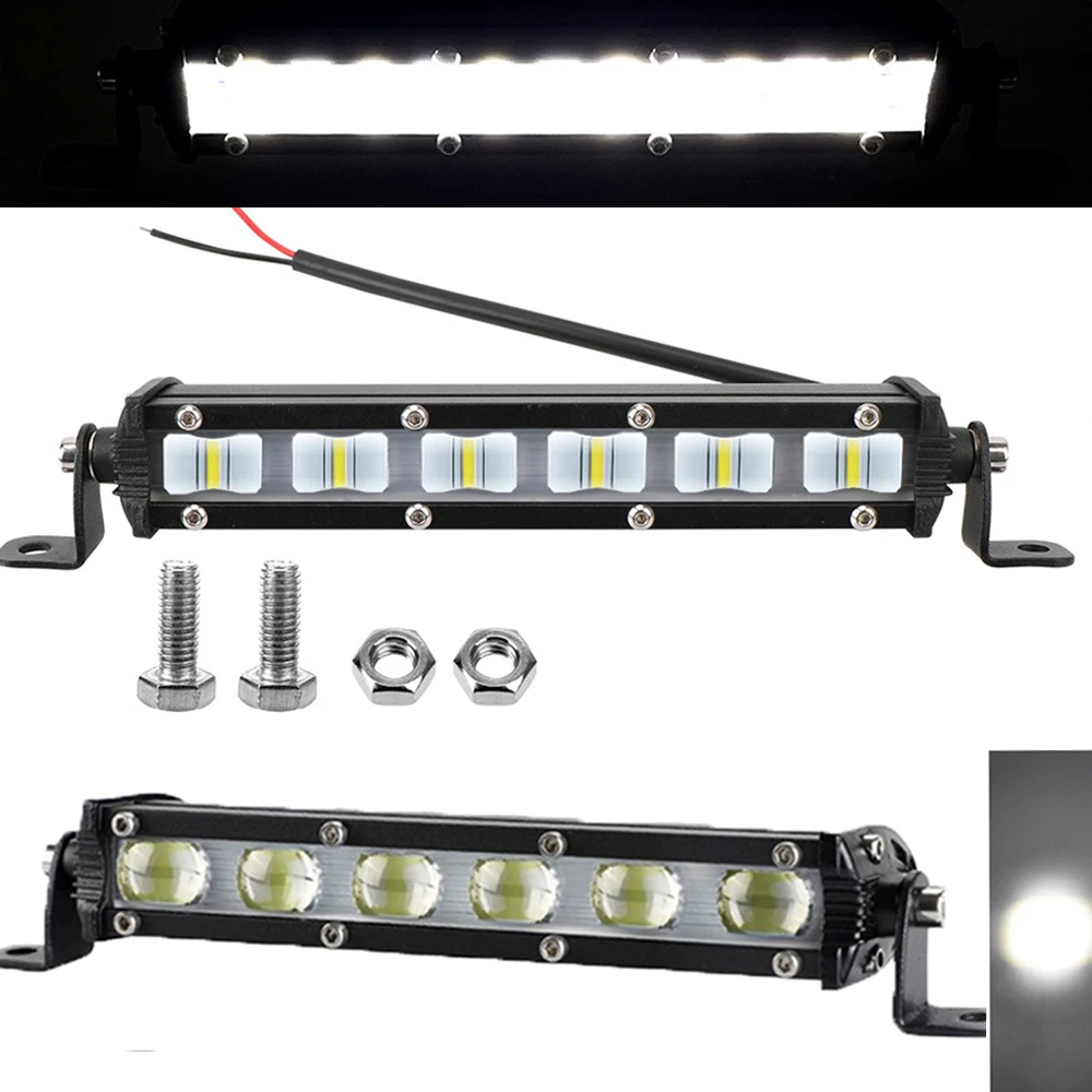 6d Lens Led Work Light Bar 7 Inch Motorcycle Accessories For 4x4 Off