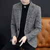 2024 New Men 2022 Autumn Winter Fashion Handsome Korean Version of The Trend Plaid Single West Coat Business Casual  Blazer 1