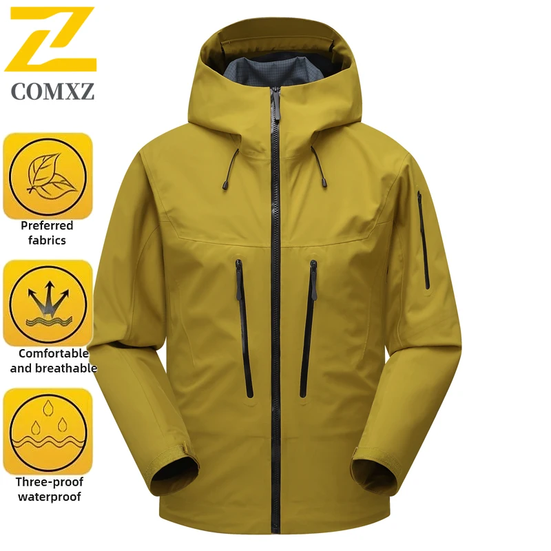 EiAO Jacket Couple's Fully-Taped Hardshell 3-in-1 Defense Waterproof Windproof All-Terrain Coat for Hiking Camping Fishing 2025