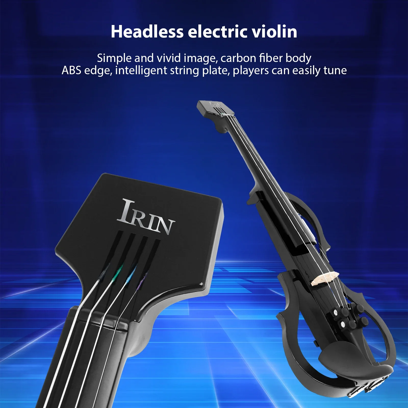 IRIN AU-10 4/4 Electric Violin Silent Smart Technology Carbon Fiber Professional Advanced Electric Violin Shoulder Headphones