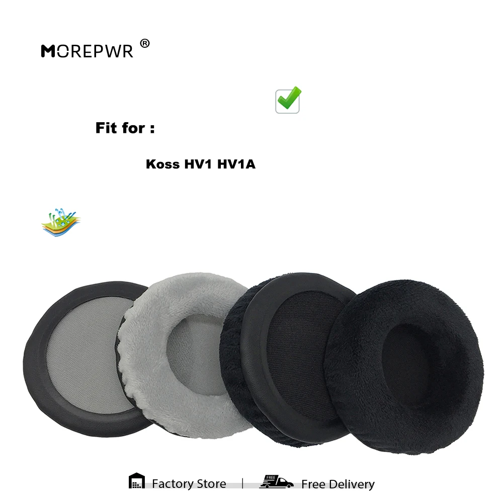 

Replacement Ear Pads for Koss HV1 HV1A HV-1 HV-1A HV 1 HV 1A Headset Parts Leather Cushion Velvet Earmuff Earphone Sleeve Cover