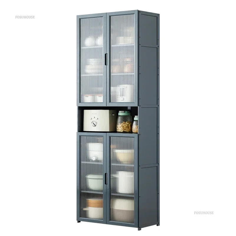 Multi-functional Kitchen Cabinets Household Storage Cabinet Nordic Minimalist Floor-standing Dish Microwave Pot Kitchen Cabinet 2