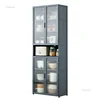 Multi-functional Kitchen Cabinets Household Storage Cabinet Nordic Minimalist Floor-standing Dish Microwave Pot Kitchen Cabinet 2