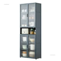 Multi-functional Kitchen Cabinets Household Storage Cabinet Nordic Minimalist Floor-standing Dish Microwave Pot Kitchen Cabinet 2