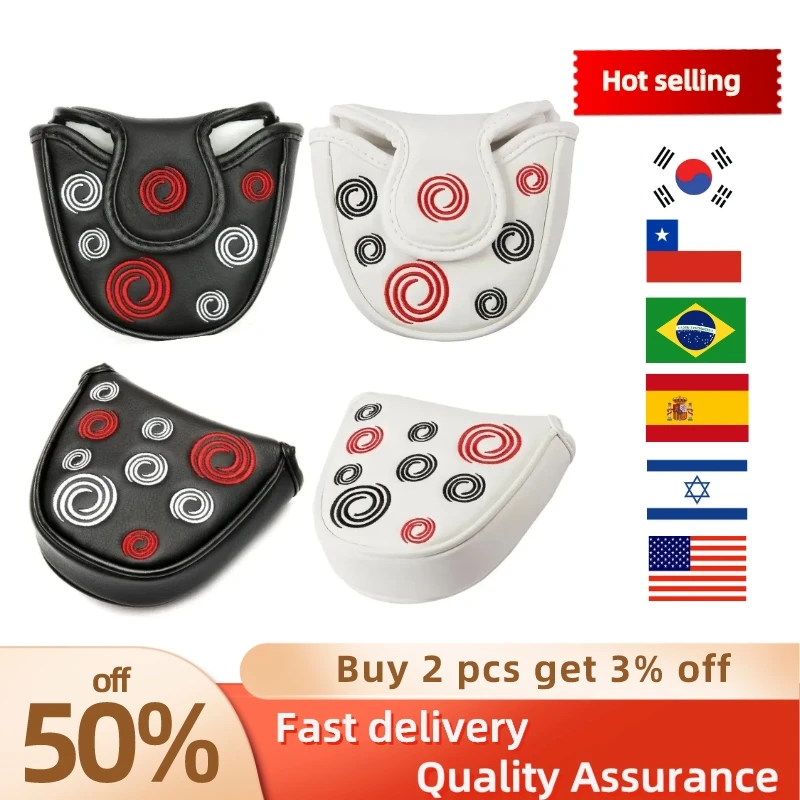 

1Pcs Golf Head Cover Golf Mallet Putter Covers Synthetic Pu Leather Multi Style Color Headcover Magnetic Closure Customized