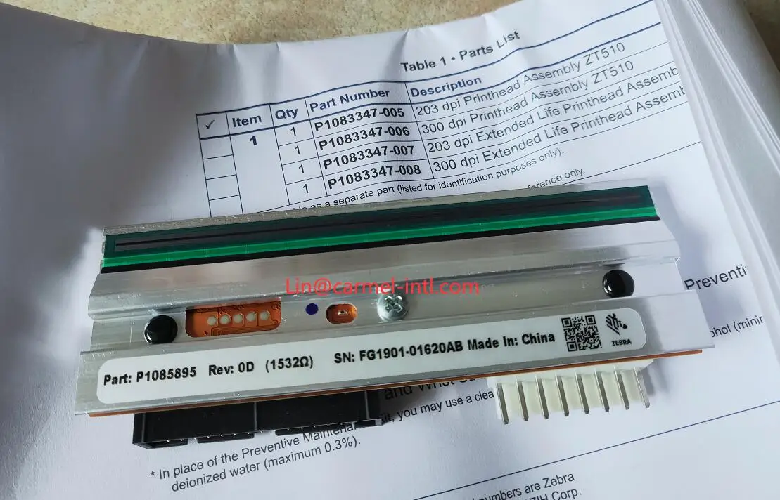 P1004230 P23740-25 Printhead For Zebra 110Xi4 Thermal Label Printer 203dpi Genuine - 1