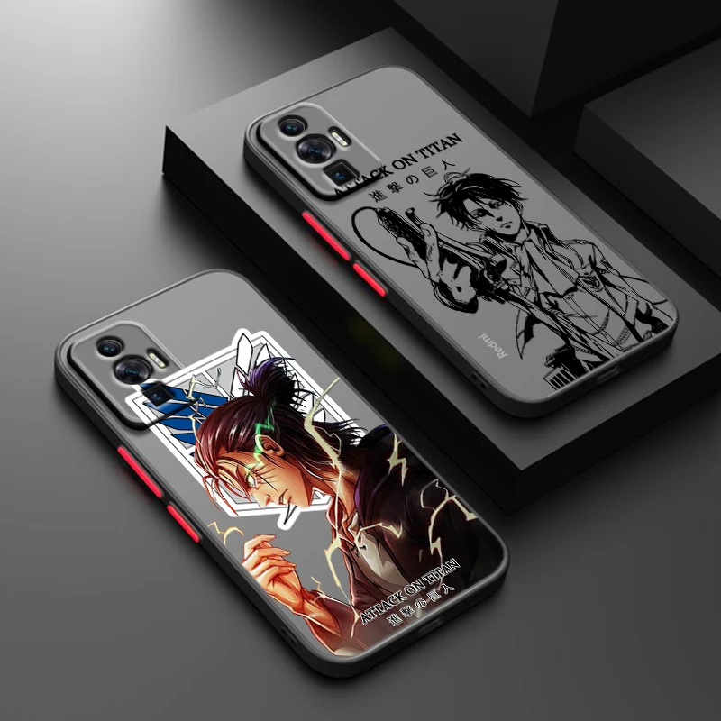 Attack On Titan Anime Cute For Redmi 12C 11A 10X 10C 10A 9C Nfc 9At 9A 9T 8A 7A A2 Plus Power Custodia Per Telefono Traslucida Smerigliata