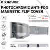 Kapvoe Photochromic Ski Goggles Magnetic Anti-Fog Lenses UV400 Protection Men Women Ski Goggles Winter Sports Eyewear 1