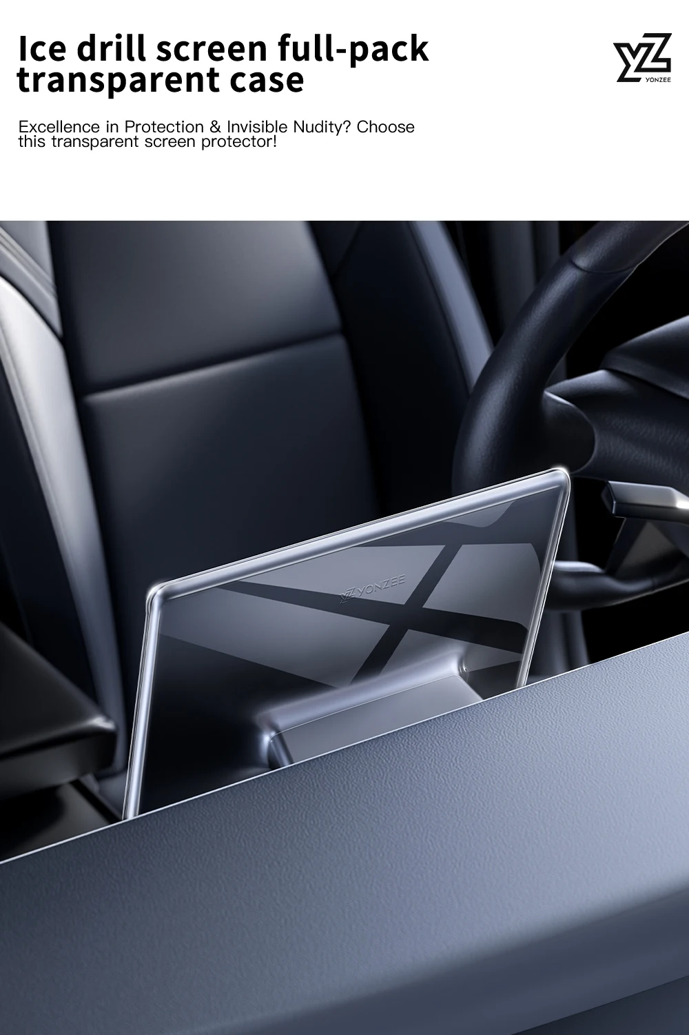 Full Coverage Anti-Scratch Protective Frame For Tesla Model 3 Y 2019-2023 Displa