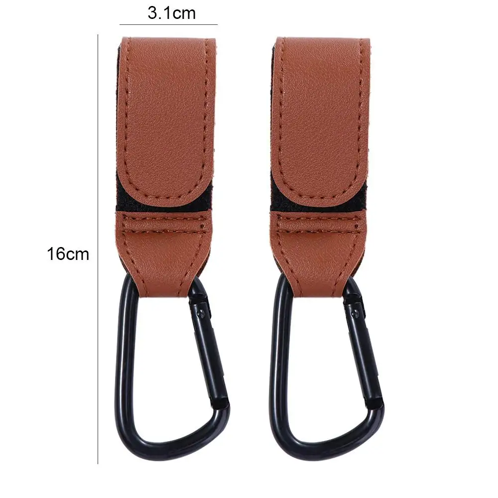 PU Leather Baby Bag Stroller Hook Pram Rotate 360 Degree Rotatable Cart Organizer 1/2Pcs