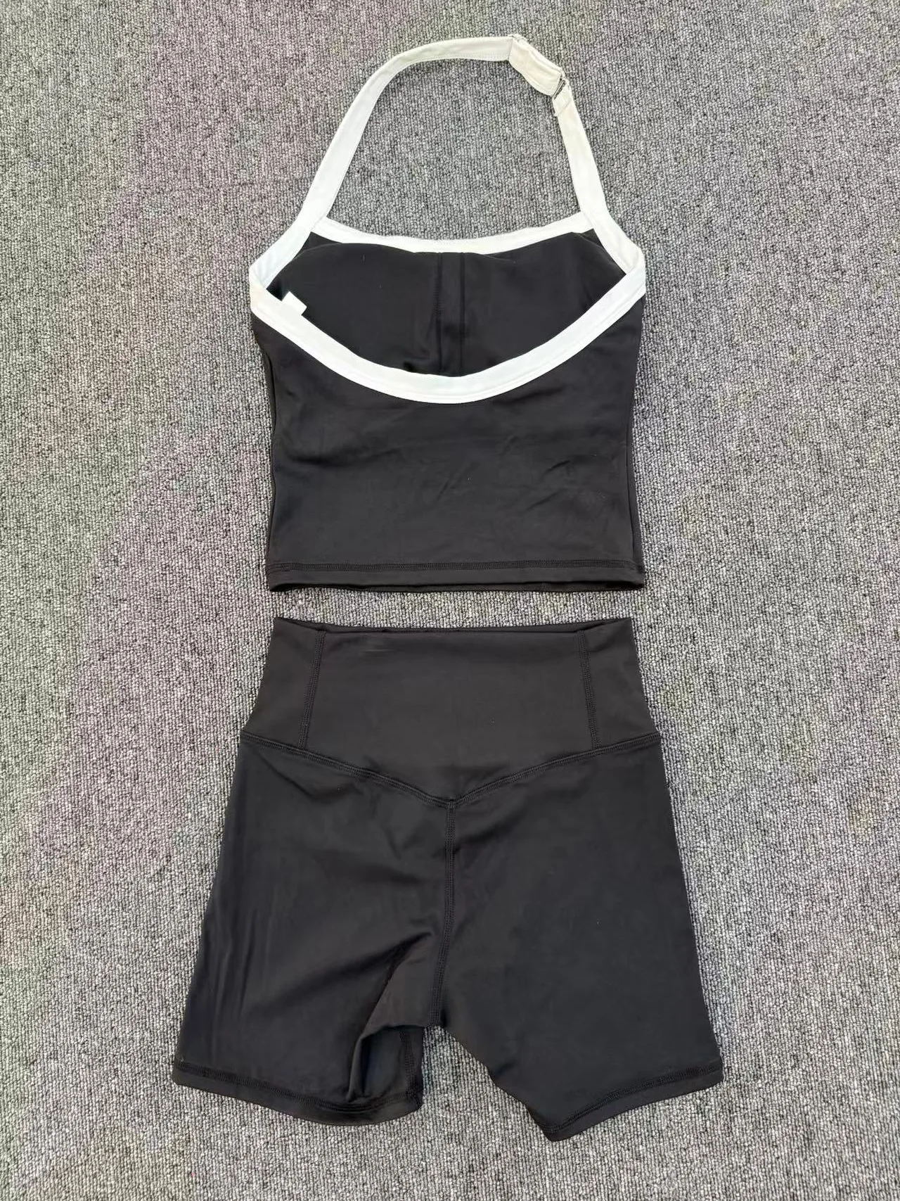 Fashion Patchwork Skinny Shorts Set Gym Women Workout Clothing Summer Sleeveless Backless Fitness Sport Suit Women Sportwear Red
