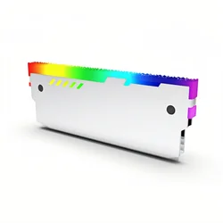 RGB Memory Heatsink Cooler with 5V Sync for Enhanced PC Gaming Performance (White - 1pc)