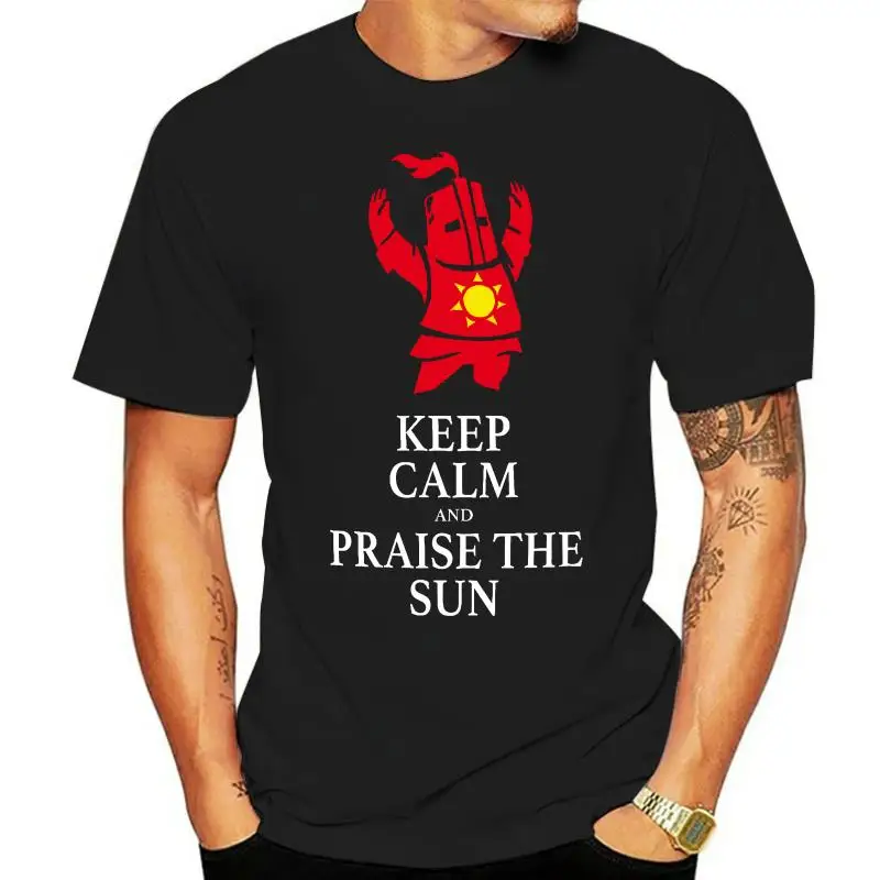 Keep Calm Encomy The Sun Herren T Shirt Dark Sunbro Solaire Souls Sonnen Ritter Print T-Shirt Summer Casual Top Tee