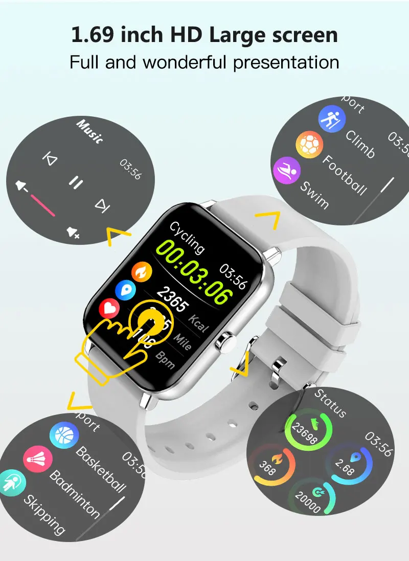 Free Shipping Wholesale GT10 Smartwatch NFC 1.69 Inch Pedometer Swimming Watch Men Men'S Sportswear Sport Nfs Smart