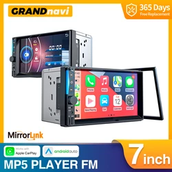 GRANDnavi Carplay Car Radio 2din Touch Screen Car Stereo Mp5 Player With Bluetooth Mirrorlink USB 2 Din Autoradio For Universal