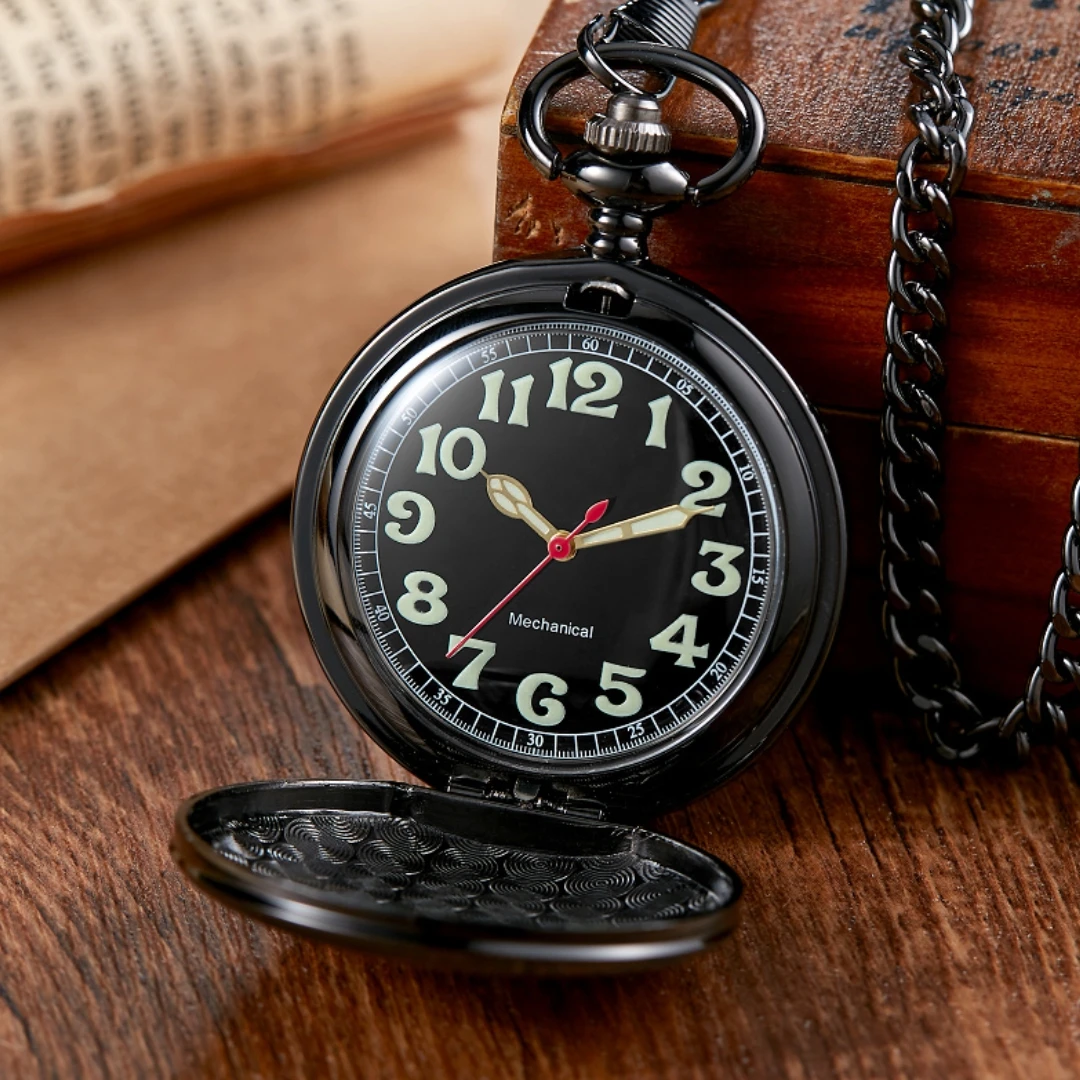 Orologio Da Tasca Automatico Meccanico Steampunk - Numeri Romani, Faccia Aperta, Unisex