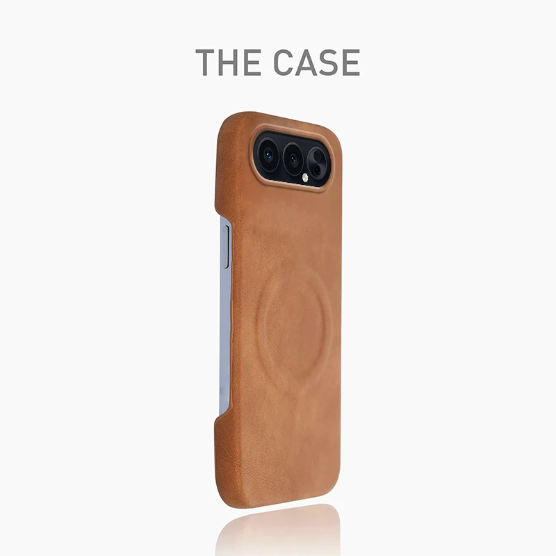 Premium Sheepskin PU Leather Magnetic Frameless Anti-Fall Case - Wireless Charging Shockproof Cover