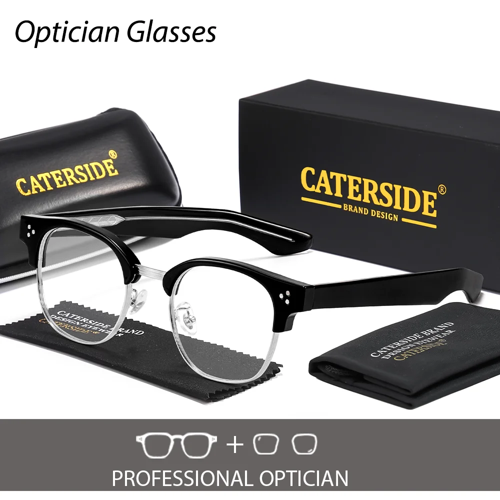 CATERSIDE Unisex-Optikbrille, maßgeschneiderte runde Gläser mit Brechungsindex 1,56, verschreibungspflichtige Brillen, klassische modische Lesebrille – Detail 18