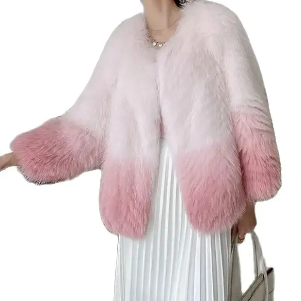 Korea Women'S Warm Elegant Faux Fox Fur Coat Korean Fashion Winter Fluffy Faux Fur Coat High Quality Fur Coats For Women
