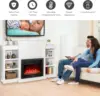 70 Inches Mantel Fireplace, 750W/1500W Electric Fireplace w/Mantel & Built-in Bookshelves,1-8H Timer 2