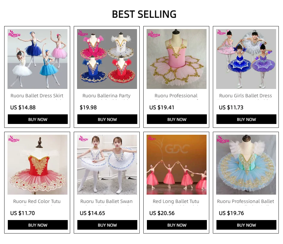 Ruoru Blingbing Red Color Girls Dress Kids Costume Ballet Dress Tutu Skirt with Adjustable Straps Ballerina Dress Leotard