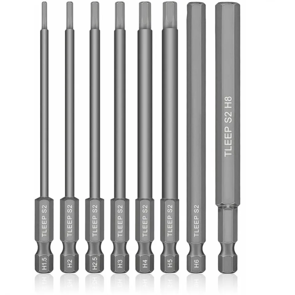 10-teiliges Magnetisches Schraubendreher-Bits Set - 100 Mm, 1/4" Sechskant, S2-Stahl, Für Akkuschrauber