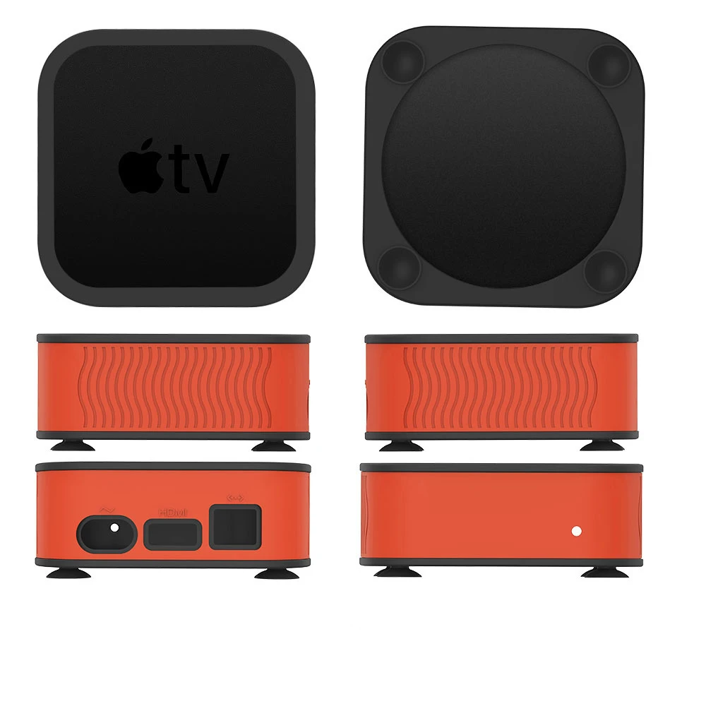 Protective Case For A pple TV 4K 6th Gen Anti-Slip Shock Proof Silicone Sleeve Set-top Box TV Box Waterproof Cover Elegantly
