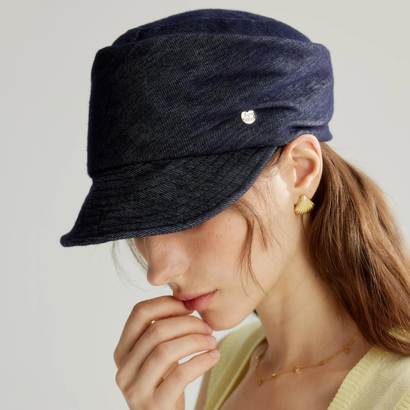 Versatile Cotton Equestrian Hat Octagon Hat for Women, Vintage Denim Newsboy Caps, Comfortable for Spring & Summer