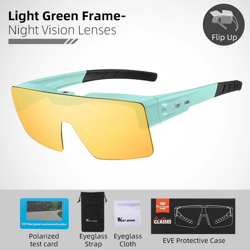 Photochromic Polarized Flip Design Sport Sunglasses