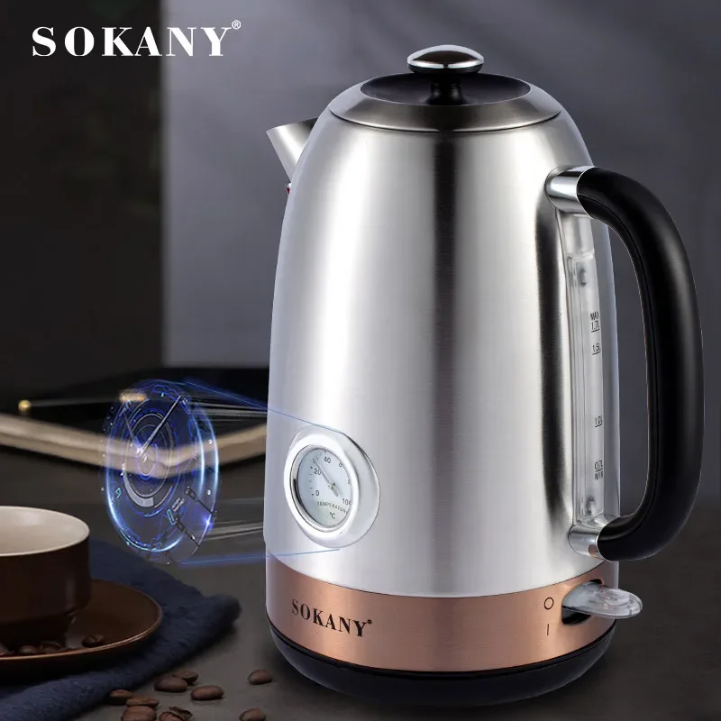 

Electric Kettle Stainless Steel 1.7 L Tea Kettle, BPA-Free Hot Water Boiler with Water Level Indicator, 2000W Fast Boiling