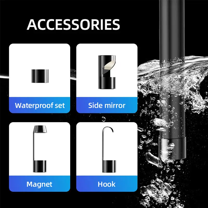 Hook Magnet Side View Mirror Protective Cap Set for 5.5mm 8mm Lens Endoscope Camera Borescope Accessories with Screw Thread 2