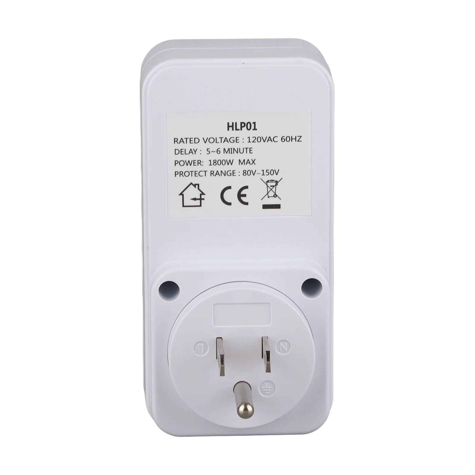 Refrigerator Washing Machine Voltage Protector 5-6 Minutes Delay US Plug AC 120V PC for Household Appliances
