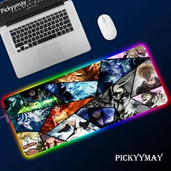 Tapis de souris de jeu à l'effigie du dessin animé RGB LED, brillant, avec câble, décoration pour joueur 