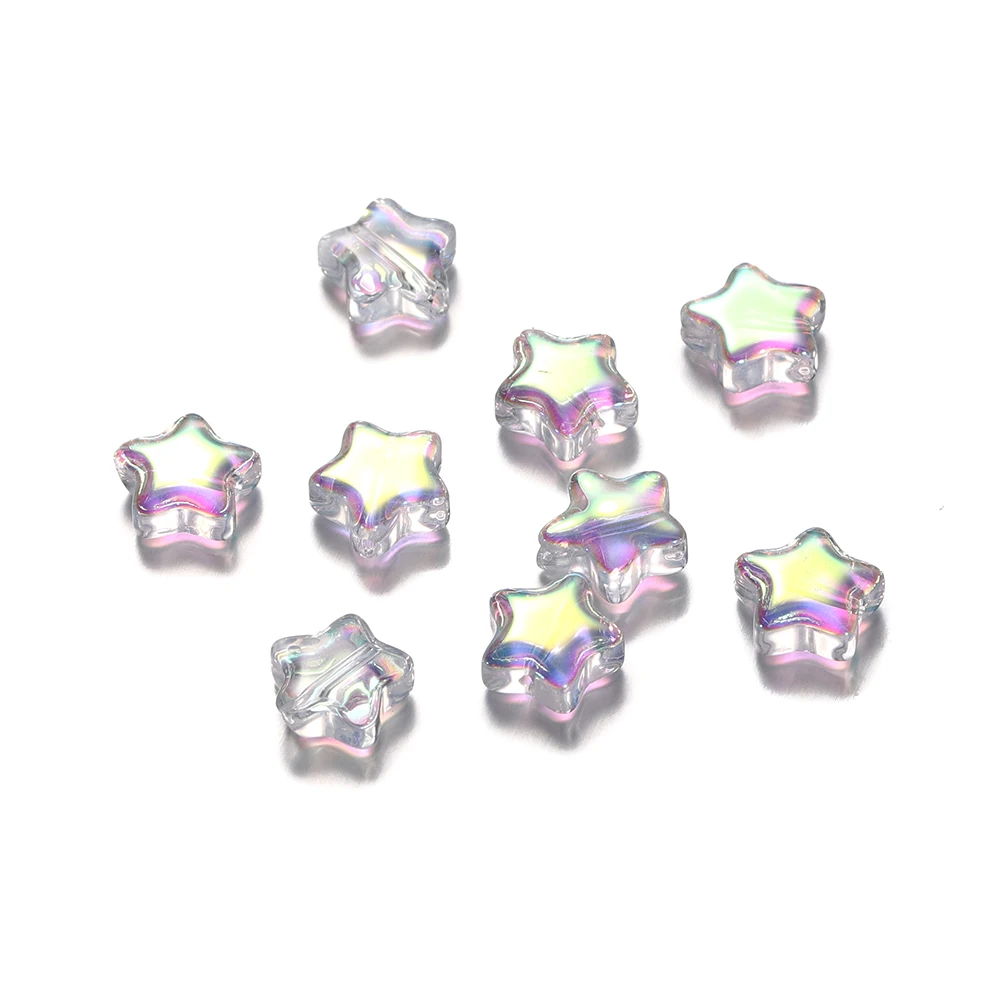 Vibrant Star-Shaped Czech Glass Beads for DIY Jewelry & Accessories (30 Pieces)