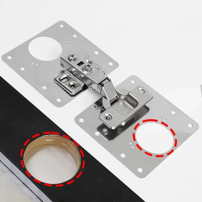 Hinge Repair Plate 2/10Sets Kitchen Cabinet Door Hinges Mounting Plate Screw Flat Fixing Brackets Furniture Hardware Tools