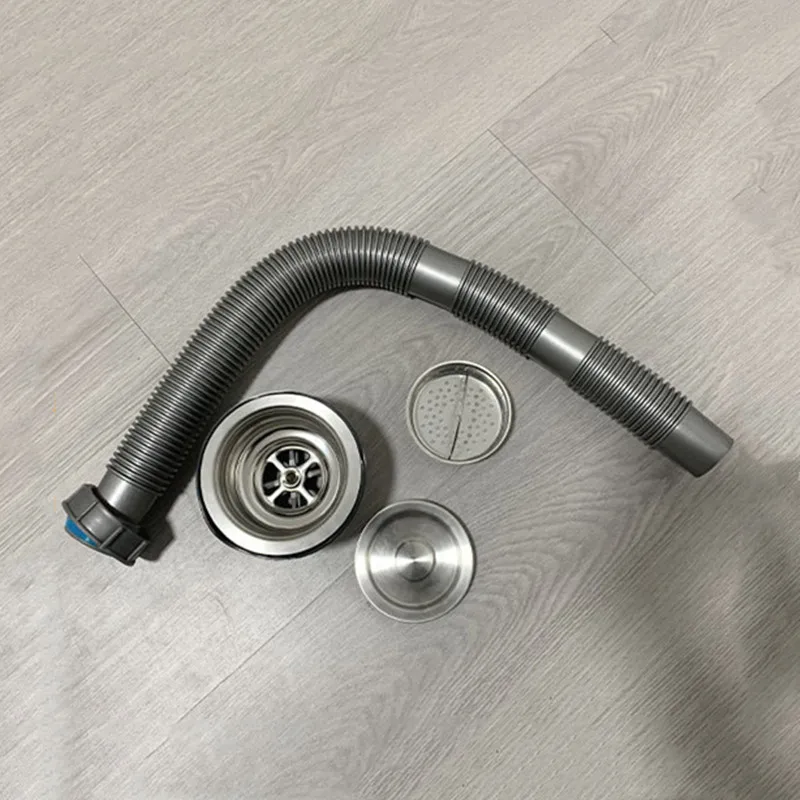 Easy To Install Stainless Steel Drainer Plumbing Kitchen Wash Basin Anti-blocking Anti-odor Drainage Pipe Bathroom Accessories stainless steel drainer